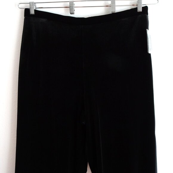 Alex Evenings Velvet Pants Women's Plus Size 2X Black Tuxedo Stripe Straight Leg - Picture 3 of 10